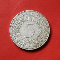 5 DMark Silberadler - Heiermann 1967 F Münze in 625er Silber