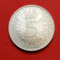 5 DMark Silberadler - Heiermann 1974 F Münze in 625er Silber