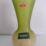 Wunderschöne Vase Joska Kristall grün gelb matt. NIE benutzt - wie NEU!!!