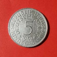 5 DMark Silberadler - Heiermann 1959 J Münze in 625er Silber