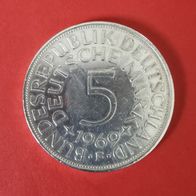 5 DMark Silberadler - Heiermann 1969 F Münze in 625er Silber