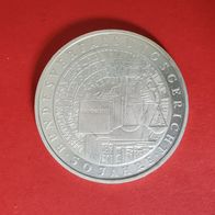 10 DM ark 50 Jahre Bundesverfassungsgericht 2001, Prägestätte G, 925 Silber