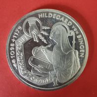 10 DMark 900. Geburtstag von Hildegard von Bingen von 1998, Prägestätte G, 925 Silber