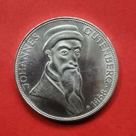 5 DMark Johannes Gutenberg von 1968, Prägestätte G in 625er Silber