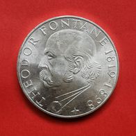 5 DMark Theodor Fontane von 1969, Prägestätte G in 625er Silber