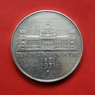 5 DMark 100. Jahrestag der Reichsgründung von 1971, Prägestätte G in 625er Silber