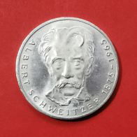 5 DMark 100. Geburtstag von Albert Schweitzer 1975, Prägestätte G in 625er Silber