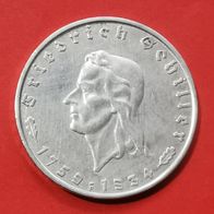 2 Mark Silbermünze von Friedrich von Schiller von 1934 F
