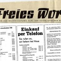 Zeitungen Freies Wort ab 10/89-2/90 DDR Dachboden