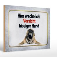 Komma Security Hier Wache Ich Vorsicht Bissiger Hund - Hunde Schild Hinweisschild Gartentor Gartenzaun - Türschild Haustüre Warnschild Abschreckung Einbruchschutz - Achtung Hund