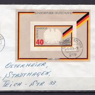 BRD / Bund 1974 Blockausgabe: 25 Jahre Bundesrepublik Deutschland Block 10 Brief gela