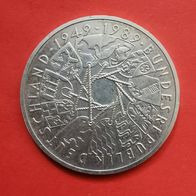10 DM ark 50 Jahre BRD von 1989, Prägestätte G, 625er Silber