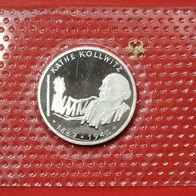 10 DMark PP Münze Käthe Kollwitz von 1992 G, 625er Silber
