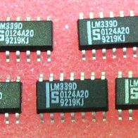 5 Stück - Signetics IC LM339D Quad Differential Voltage Comparator 14 pins - NOS