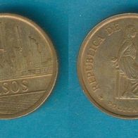 Kolumbien 5 Pesos 1988 mit kleine Jahreszahlen 1988