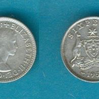 Australien Six Pence 1957