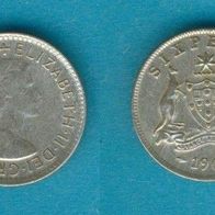 Australien Six Pence 1963