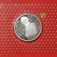 10 DMark PP Münze 200. Geburtstag von Heinrich Heine von 1997 F, 625er Silber