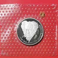10 DMark PP Münze Arthur Schopenhauer von 1988 D, 625er Silber