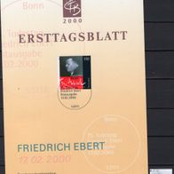 BRD / Bund 2000 75. Todestag von Friedrich Ebert MiNr. 2101 ETB 12/2000 ESST