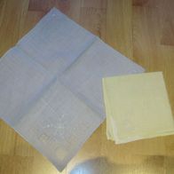Taschentuch Set 2 bestickte Tücher blau und gelb NEU
