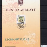 BRD / Bund 2001 500. Geburtstag von Leonhart Fuchs MiNr. 2161 ETB 4/2001 ESST