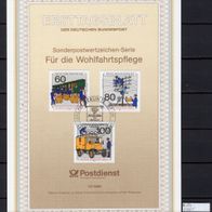 Berlin 1990 Wohlfahrt: Geschichte der Post MiNr. 876 - 878 ETB 13/1990 ESST
