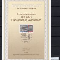 Berlin 1989 300 Jahre Französisches Gymnasium, Berlin MiNr. 856 ETB 17/1989 ESST