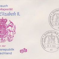 Ersttagsbrief FDC Besuch Königin Elizabeth II. in Duisburg (25.5.65)