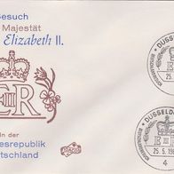 Ersttagsbrief FDC Besuch Königin Elizabeth II. in Düsseldorf (25.5.65)