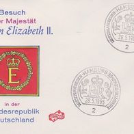 Ersttagsbrief FDC Besuch Königin Elizabeth II. in Hamburg (28.5.65)