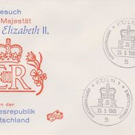 Ersttagsbrief FDC Besuch Königin Elizabeth II. in Köln (25.5.65)