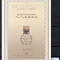 Berlin 1988 300. Todestag des Großen Kurfürsten MiNr. 813 ETB 9/1988 ESST