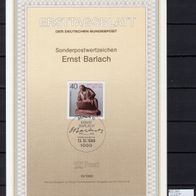Berlin 1988 50. Todestag von Ernst Barlach MiNr. 823 ETB 15/1988 ESST