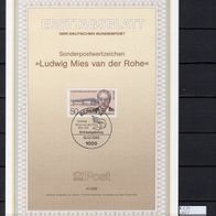 Berlin 1986 100. Geburtstag von Ludwig Mies van der Rohe MiNr. 753 ETB 3/1986 ESST