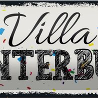 Letrero De Chapa Con Frase "Villa Colorido" - Decoración Rústica De Estaño 27x10 Cm | Femer