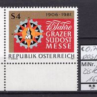 Österreich 1981 75 Jahre Grazer Südost-Messe MiNr. 1682 postfrisch Eckrand