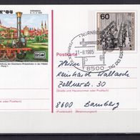 BRD / Bund 1985 Sonderpostkarte Ferphilex ´85 in Nürnberg PSo 10 gelaufen -1-