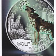 FOLDER zu 3 Euro Österreich Tiertaler WOLF 2017 - Keine Münze!