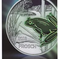 FOLDER zu 3 Euro Österreich Tiertaler FROSCH FROG RANA 2018 - Keine Münze!