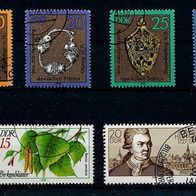 3491 - DDR Briefmarken Michel Nr 2288,2303 -2306,2314 gest Jahrg.1978