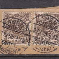 Deutsches Reich 2 x  45b o auf Briefstück #048286