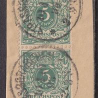 Deutsches Reich 2 x  46b o auf Briefstück #048291
