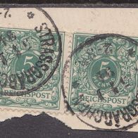 Deutsches Reich 2 x  46b o auf Briefstück #048292