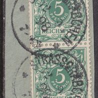 Deutsches Reich 2 x  46b o auf Briefstück #048294