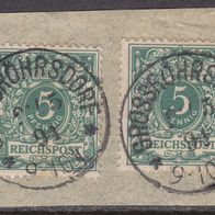 Deutsches Reich 2 x  46b o auf Briefstück #048295