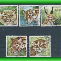 Laos MiNr. 517 - 521 gestempelt Großkatzen (3125)