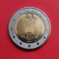 2 Euro Münze Deutschland Bundesadler 2021 D, nur 44.500 Stück, sehr selten