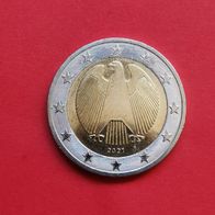 2 Euro Münze Deutschland Bundesadler 2021 F, nur 44.500 Stück, sehr selten