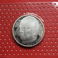 5 DM in PP 100. Geburtstag von Gustav Stresemann 1978, Prägestätte D, 625er Silber